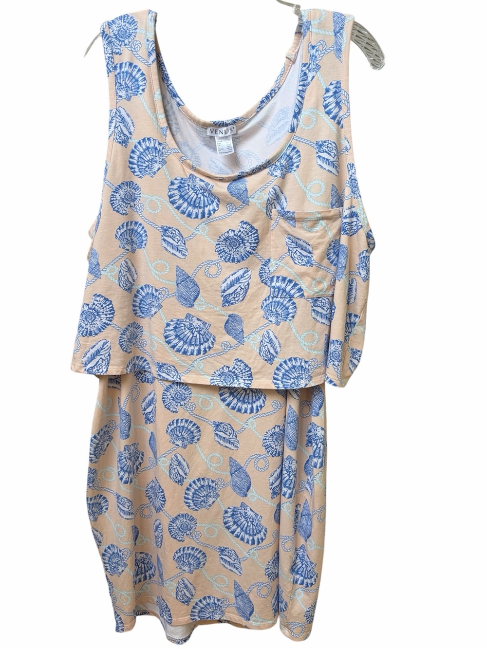 VENUS 2 layer seashell tank dress 2X